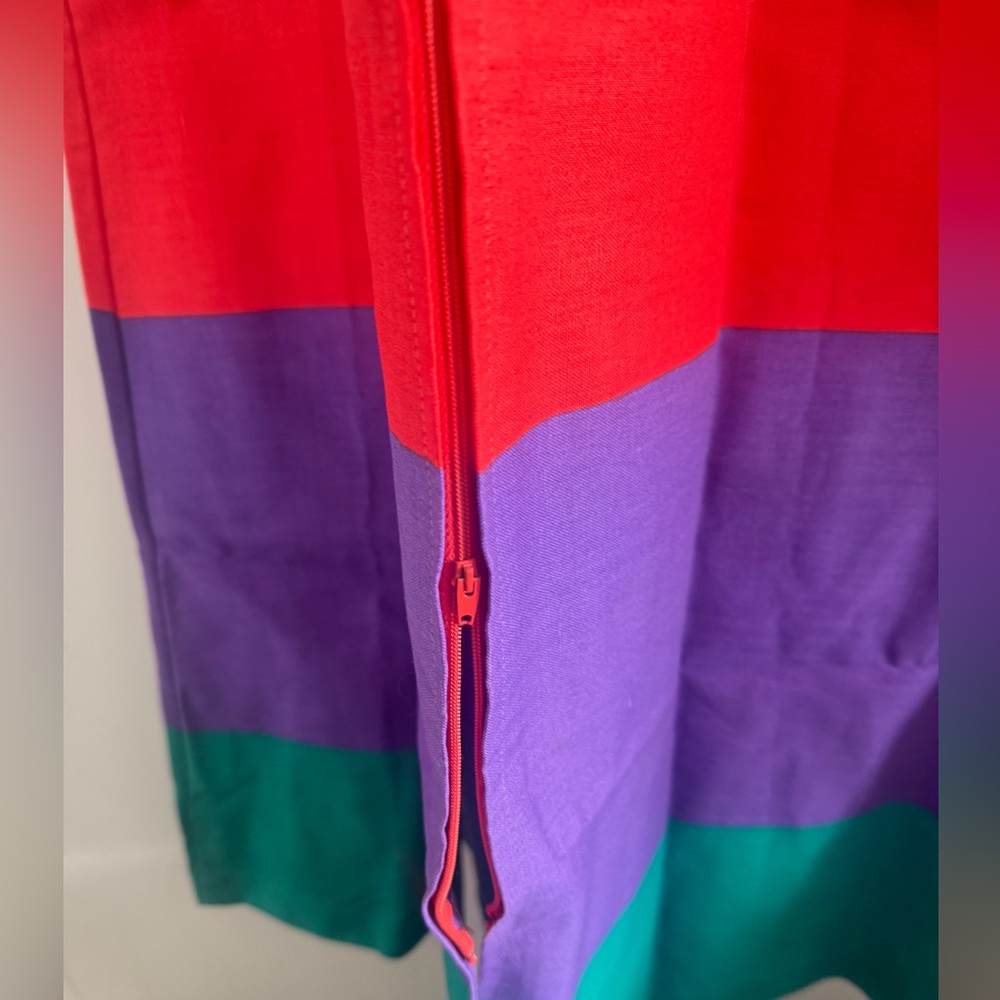 RAYMODES Vintage Multicolor Stripe Maxi Skirt Color block size Medium - Picture 7 of 8